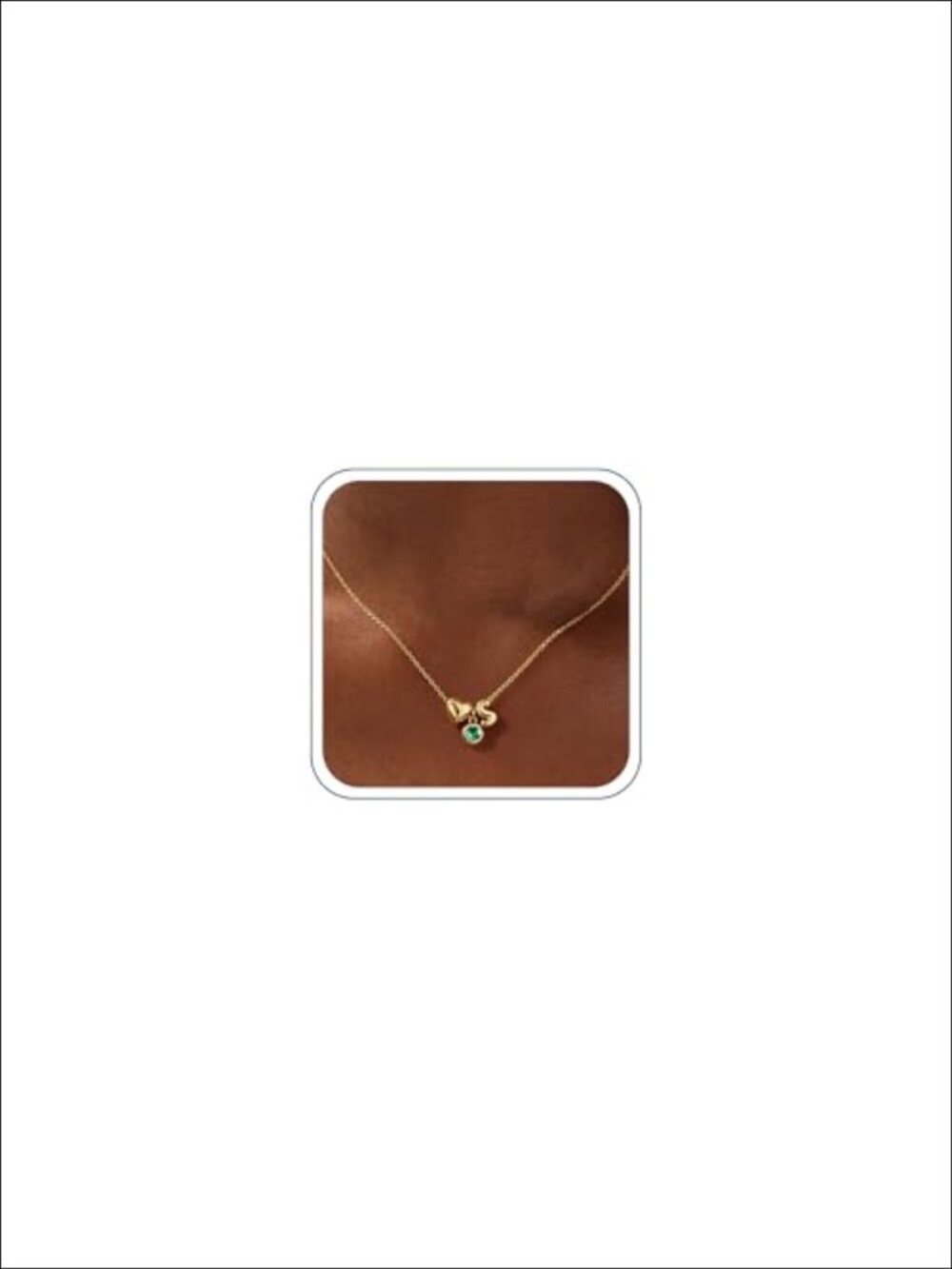 14K Gold Plated Heart Initial Birthstone Necklace Adjustable Pendant Gift for